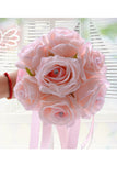 Sweet Round Artificial Silk/Rhinestone Bridesmaid Bouquets