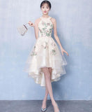 Light Champagne Tulle Short Dress Champagne Homecoming Dresses Lace Makenzie CD2428