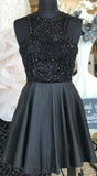 Little Black Dress Beaded Short Silvia Homecoming Dresses Black Dresses CD4835