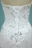 2024 Full Beaded Bodice Wedding Dress Sweetheart With Tulle Skirt Lace Up