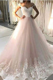 2024 New Arrival A-Line Wedding Dress Tulle Scoop Neck