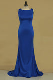 2024 New Arrival Evening Dresses Scoop Spandex & Lace Sweep Train Mermaid