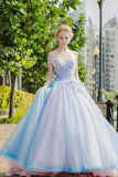 2024 New Arrival Floral Wedding Dresses Ball Gown Tulle With Appliques Off The Shoulder