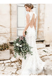 Scoop Wedding Dress With Embellished Bodice Vivid Floral Lace Wedding Gown