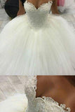 2024 New Arrival Sweetheart Wedding Dresses Tulle Ball Gown Lace Up