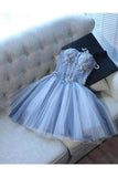 Sweetheart A Line Appliques Homecoming Dress Tulle Beads