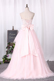 2024 Ball Gown Sweetheart Tulle Quinceanera Dresses With Applique