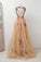 A Line Straps Appliqued Prom Dress, Cheap Sweep Train Tulle Evening Dresses