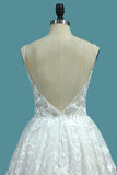 2024 A Line Lace Wedding Dresses Spaghetti Straps With Beads Sweep Train