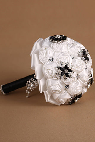 Rhinestone Crystal Round Roses Bouquets Wedding Flowers (26*21cm)