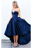 2024 Sweetheart Prom Dresses A Line Satin With Ruffles Asymmetrical