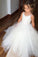 A Line Spaghetti Straps Lace Top Ivory Tulle Flower Girl Dresses For Wedding Party