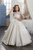 2024 New Arrival Scoop With Beading&Appliques Satin Mid-Sleeves Flower Girl Dresses