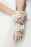 Lace Wrist Length Wedding Flower Girl Gloves