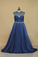 2024 Plus Size High Neck Backless Prom Dresses With Beading Floor Length Taffeta