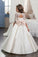 2024 New Arrival Scoop With Beading&Appliques Satin Mid-Sleeves Flower Girl Dresses
