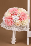 Pearl Crystal Roses Flower Girl Wedding Bridal Corsage Bouquet (27*22cm)