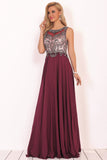 2024 New Arrival Scoop Open Back Prom Dresses With Beading Chiffon