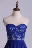 2024 Homecoming Dresses Sweetheart A Line With Beads & Applique Chiffon