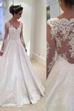 Classy Long Sleeves White Lace Satin Formal Wedding Dresses Dresses For Wedding