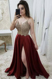 2022 Prom Dress Sweetheart Up Satin With Beads And Sequins Spegetti Sraps