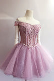 2024 Homecoming Dresses Off The Shoulder A Line Tulle With Applique
