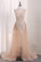2024 Sexy See-Through Sheath Scoop Prom Dresses Tulle With Applique And Slit
