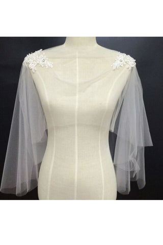 Simple Tulle With Applique Wedding Wrap