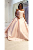 Wedding Dresses Strapless Satin A Line With Beading