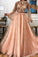 Charming A Line Long Sleeve Long Party Dresses Flowers Tulle Beads Formal Dresses SRS15090