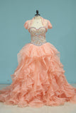 2024 Quinceanera Dresses Sweetheart Ball Gown With Beads And Jacket Court Train