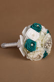 Wedding Bouquet Ribbon Roses With Rhinestone Brooch (25*15cm)