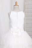 2024 Tulle With Ruffles And Handmade Flower A Line Flower Girl Dresses
