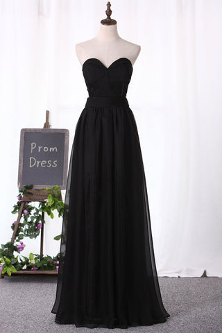 2024 New Arrival Prom Dresses A Line Sweetheart Chiffon With Applique And Beads