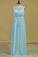 2024 Plus Size Scoop A Line Evening Dresses Chiffon With Ruffles And Sash