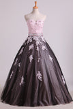 2024 Quinceanera Dresses Sweetheart Tulle With Beading And Applique Floor Length