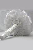 Satin Pearl Crystal Round Roses Wedding Bouquets (26*20cm)
