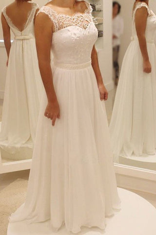 2024 Elegant Mermaid Straps Wedding Dresses Chiffon With Lace And Beaded Belt