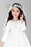 Women'S/Flower Girl'S Wedding Veils With Flowers And Applique