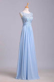 2024 New Arrival Bateau Neckline Embellished Tulle Bodice With Beaded Applique Chiffon