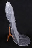 Three-Tier Cathedral Bridal Veils With Pencil Edge