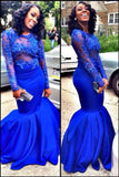 2024 Long Sleeves Prom Dresses Mermaid/Trumpet With Applique