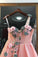 Unique A Line One Shoulder 3D Appliques Pink Tulle Long Beads Prom SRS20449