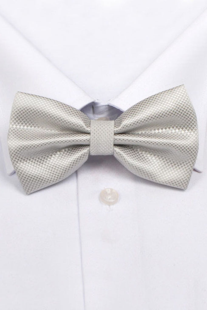Fashion Polyester Bow Tie Silver