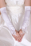 2024 Elastic Satin Opera Length Bridal Gloves #ST0058