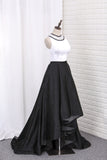 2024 Prom Dresses Asymmetrical Scoop A Line Satin With Beading