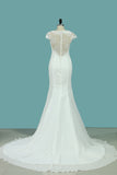 2024 Scoop Mermaid Wedding Dresses Chiffon & Lace Sweep Train
