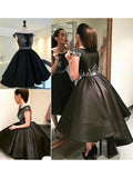 A-Line/Princess Sleeveless Polly Homecoming Dresses Satin Scoop Sequin Short/Mini Dresses