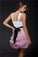 Ball Gown V-Neck Sleeveless Short Beading Sash Satin Juliana Cocktail Homecoming Dresses Organza Elastic Woven Dresses