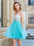 A-Line/Princess Sleeveless One-Shoulder Beading Short/Mini Dresses Delilah Chiffon Homecoming Dresses